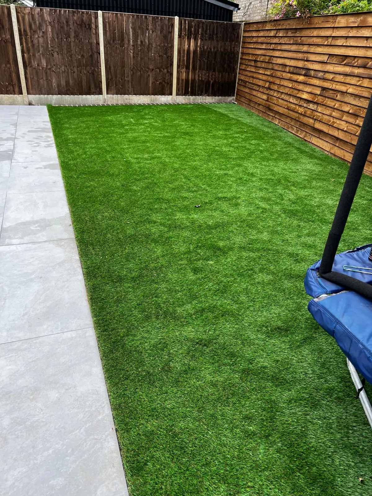 Artificial grass and patio