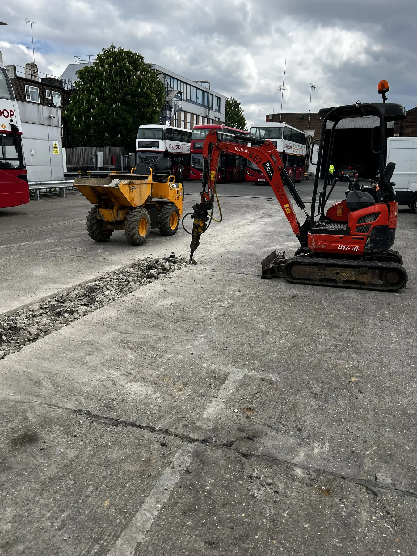 Commercial ACO drainage excavation