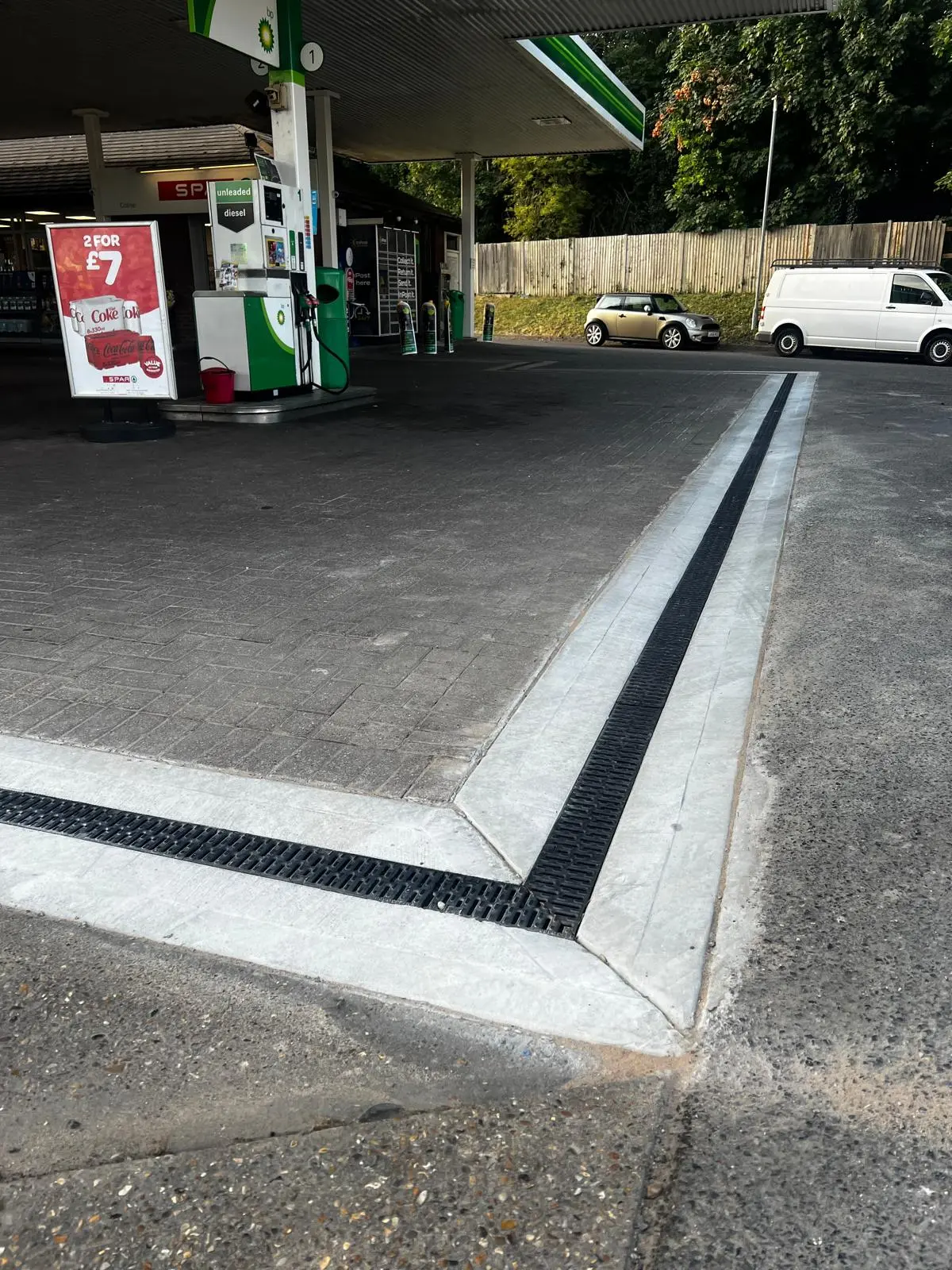 Completed commercial ACO drainage installation by T and T Contractors