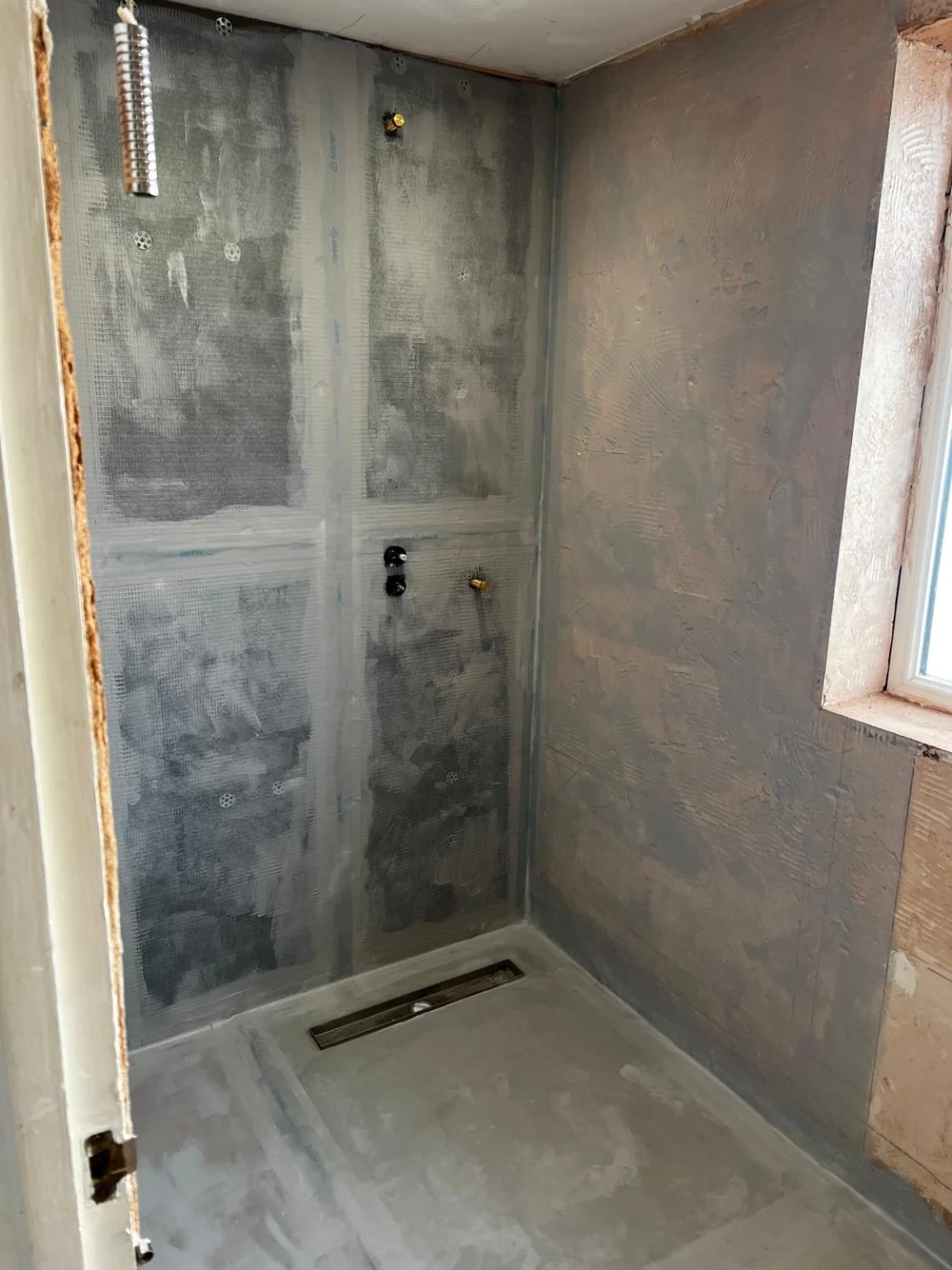 Walk-in shower waterproofing and preparation